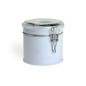 4 oz Empty Latch Lock Storage Tin with Clear Top